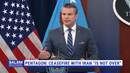 Pentagon's Hegseth Says Ceasefire With Iran Is Not Over