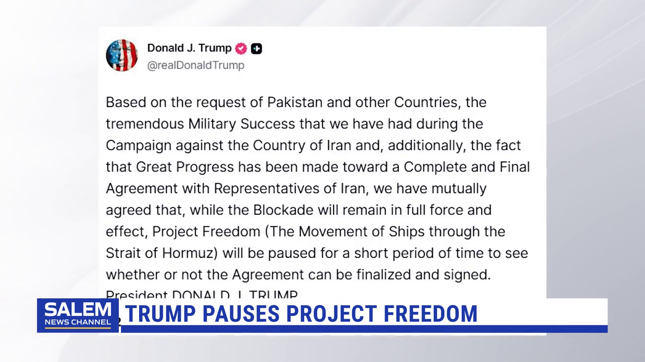 Trump pauses Project Freedom in Iran War