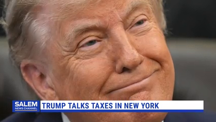 Trump promotes his tax law in New York