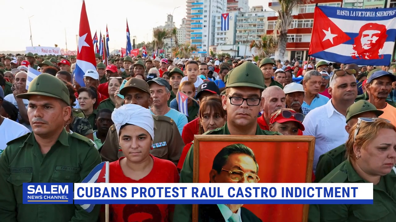 Cubans gather at US embassy in Havana to protest Raul Castro indictment