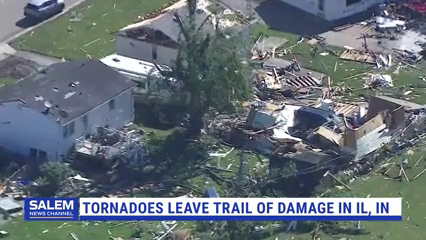 Tornadoes In Illinois & Indiana Leave Residents Grappling With Damage; Cleanup Efforts Underway