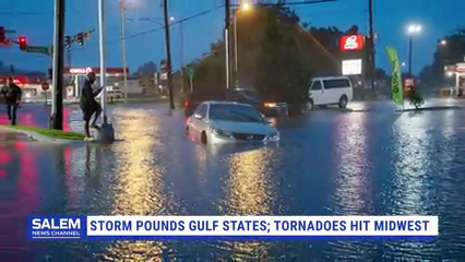 Tropical Storm Remnants Pound Gulf States After Tornadoes Hit Midwest