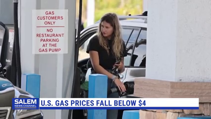 U.S. Gas Prices Fall Below $4