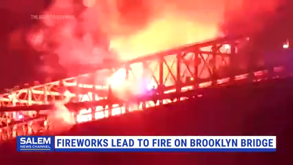 Fire Breaks Out On Brooklyn Bridge During Fireworks Show