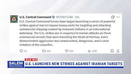 U.S. Launches New Strikes Against Iranian Targets