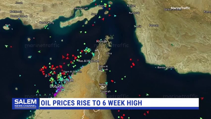 Oil Prices Rise To Six-Week High As Iran Conflict Threatens Supply Routes