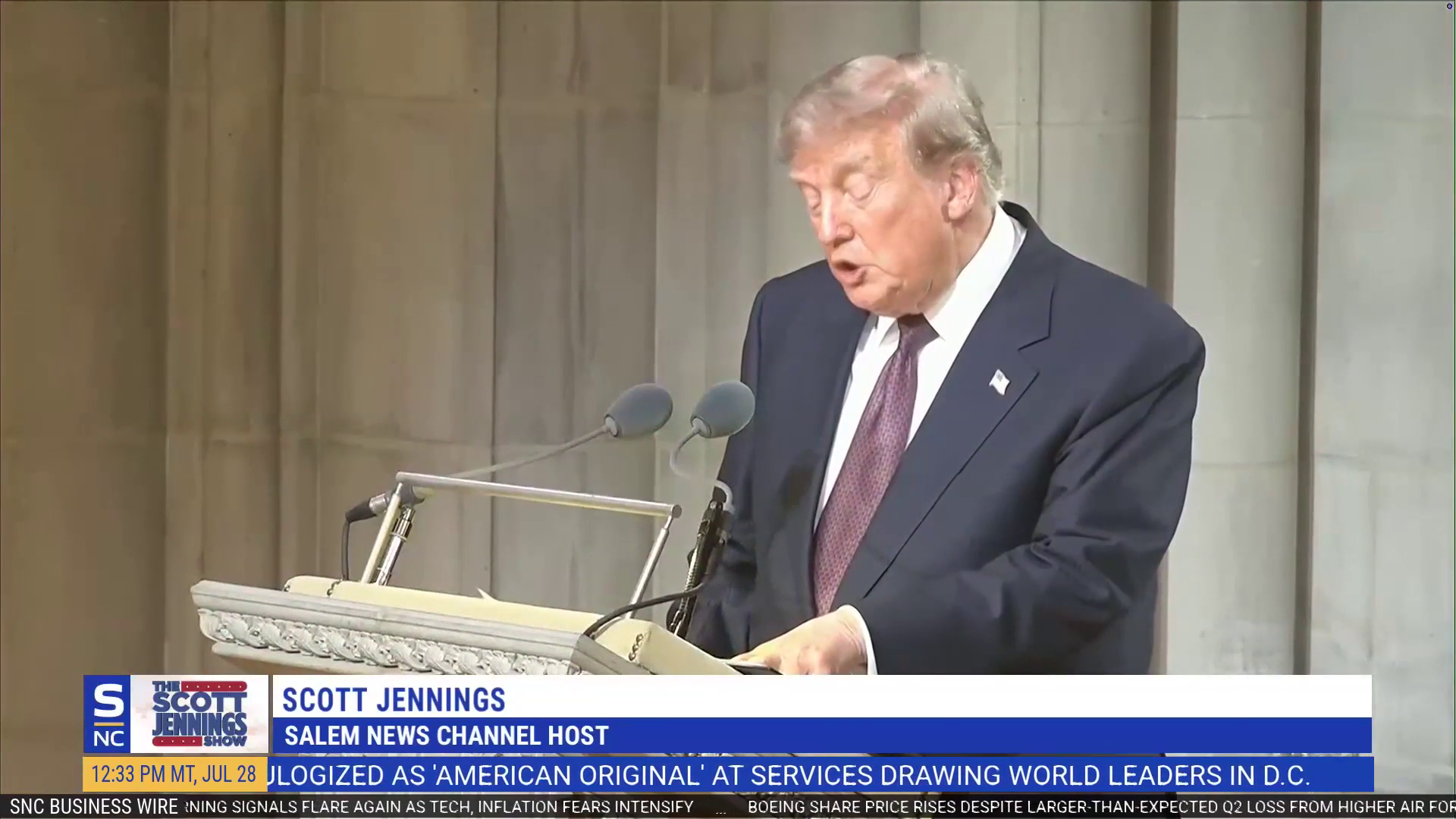 President Trump Eulogizes Senator Lindsey Graham
